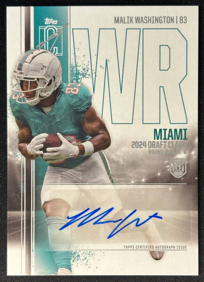Malik Washington 2024 Signature Class Rookie I Auto Dolphins front | Wayne Collection