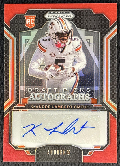 KeAndre Lambert-Smith 2025 Panini Prizm Draft Picks Auto Red /399 Tigers front