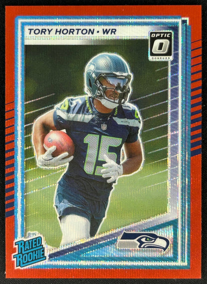 Tory Horton 2025 Donruss Optic Rated Rookie Preview Red Wave Seahawks Sports Trading Cards