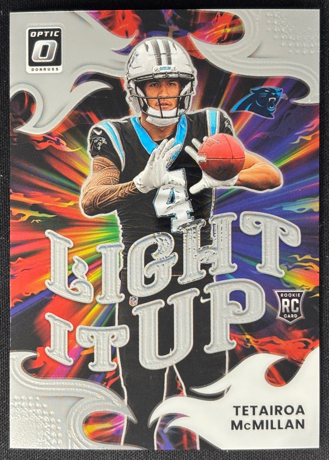 Tetairoa McMillan 2025 Donruss Optic Light It Up Panthers Sports Trading Card