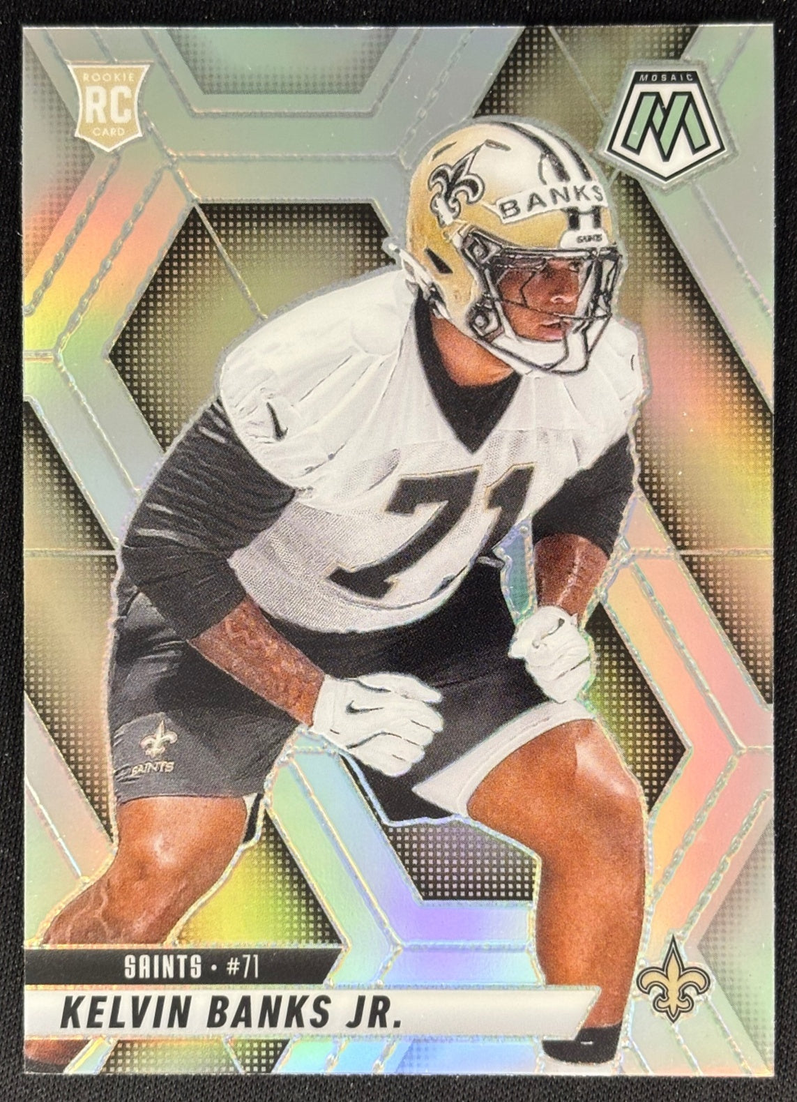 Kelvin Banks Jr. 2025 Panini Mosaic Rookies Silver Prizm Saints Sports Trading Cards