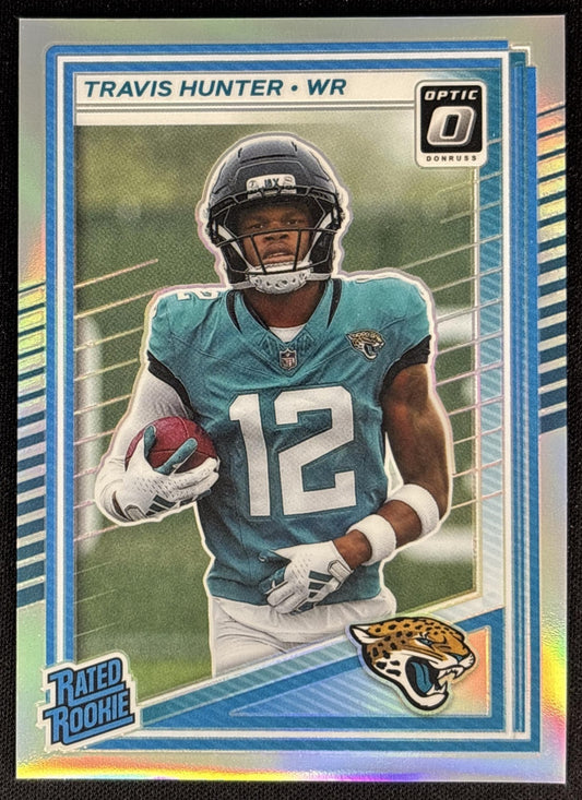 Travis Hunter 2025 Panini Donruss Optic Rated Rookie Holo Prizm Jaguars