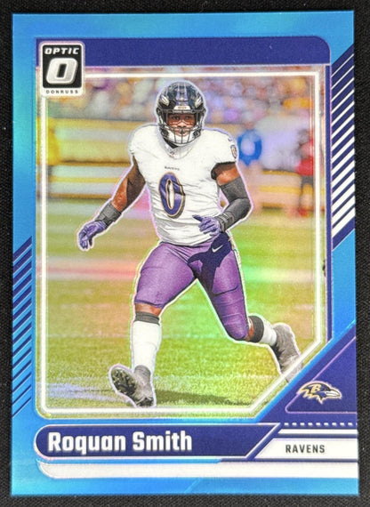 Roquan Smith 2024 Panini Donruss Optic Aqua /299 Ravens Sports Trading Card