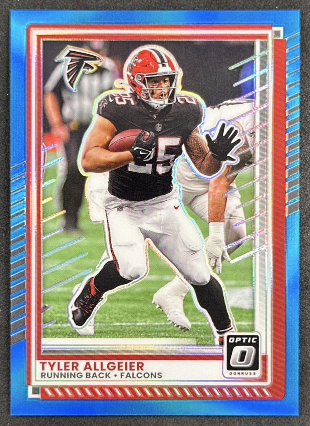 Tyler Allgeier 2025 Panini Donruss Optic Aqua Prizm /349 Falcons Sports Trading Cards