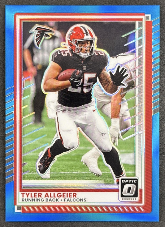 Tyler Allgeier 2025 Panini Donruss Optic Aqua Prizm /349 Falcons