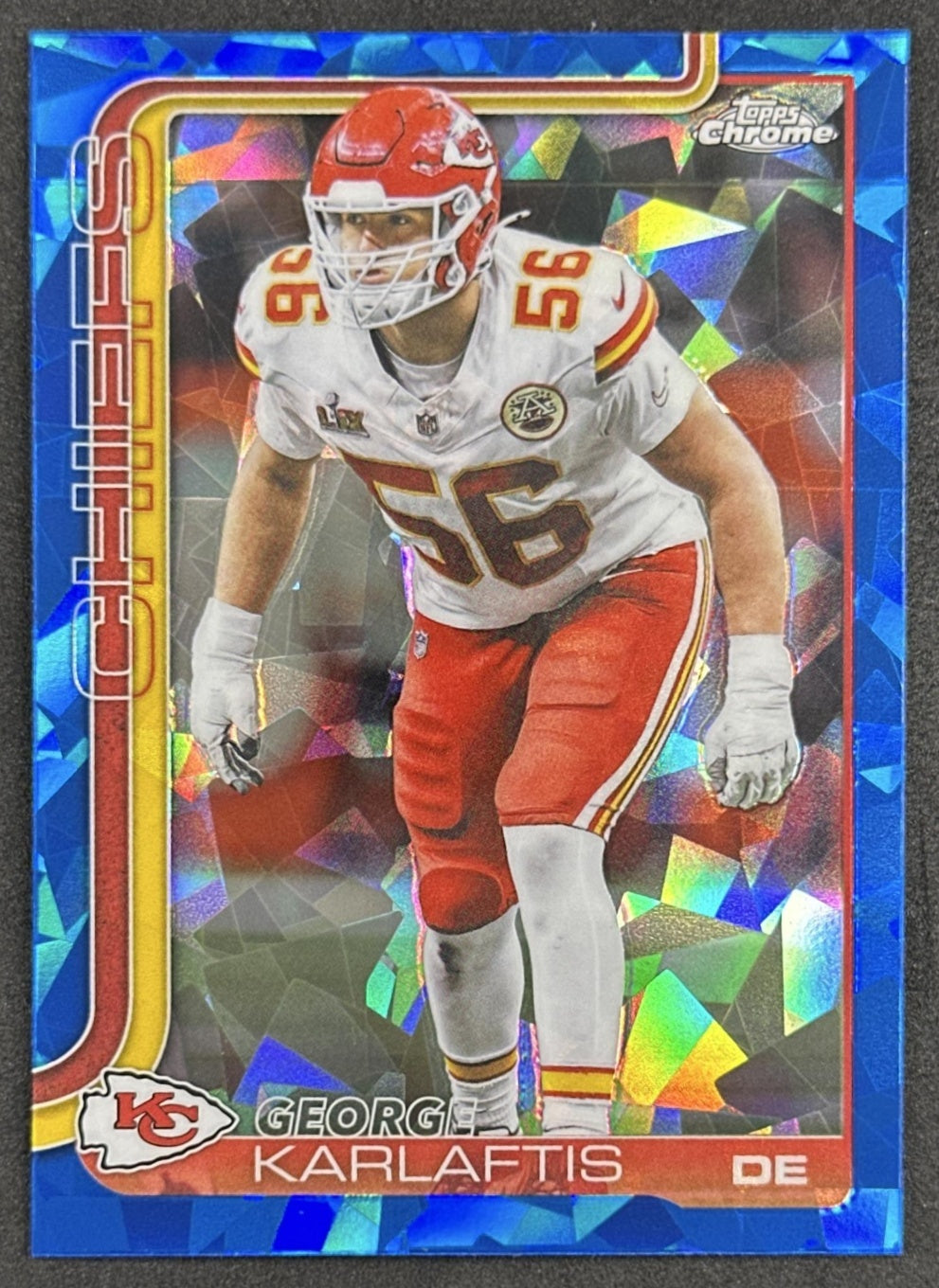 George Karlaftis 2025 Topps Chrome Sapphire Chiefs