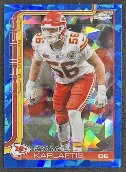 George Karlaftis 2025 Topps Chrome Sapphire Chiefs