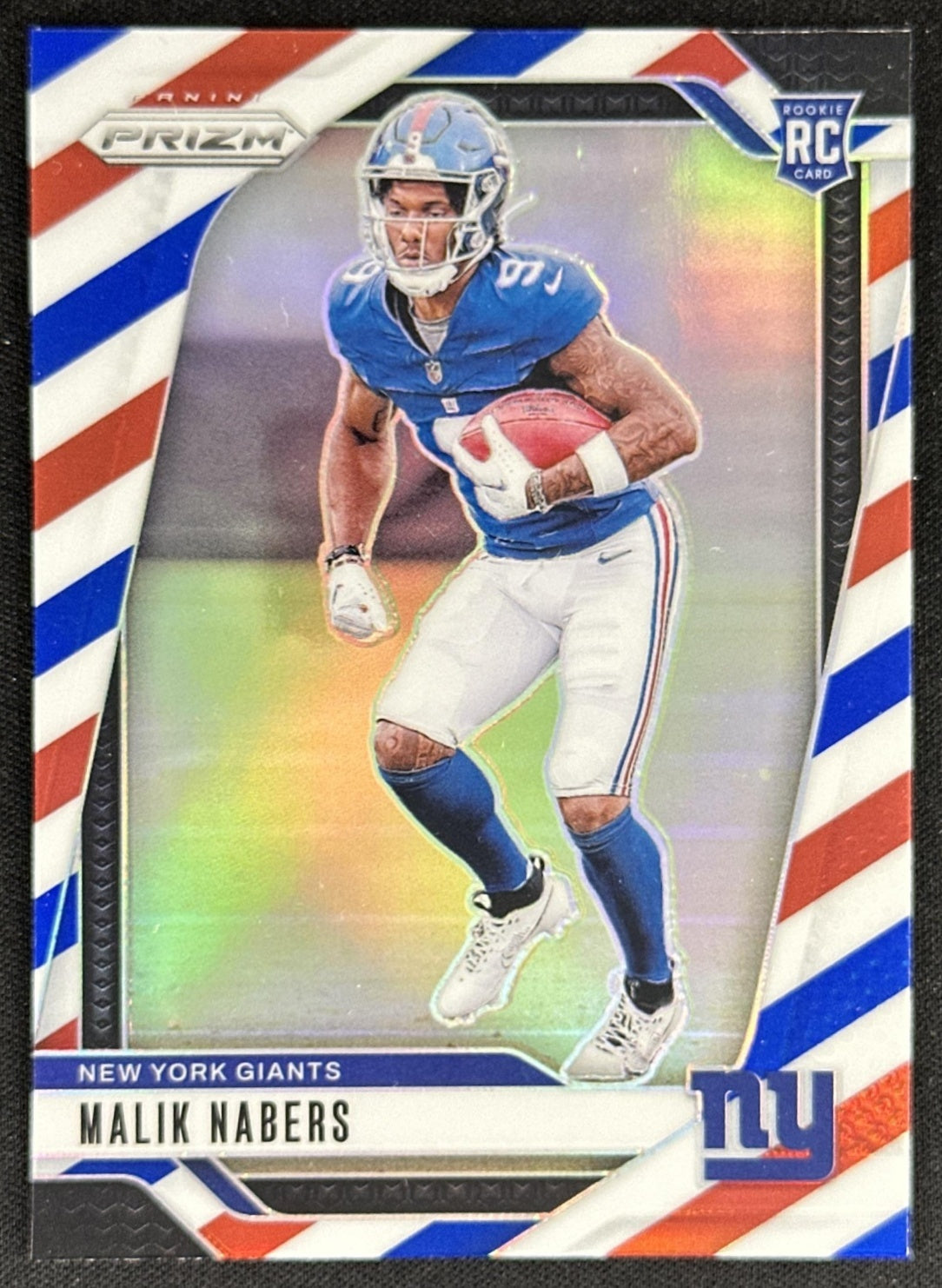 Malik Nabers 2024 Panini Prizm Red White and Blue Giants