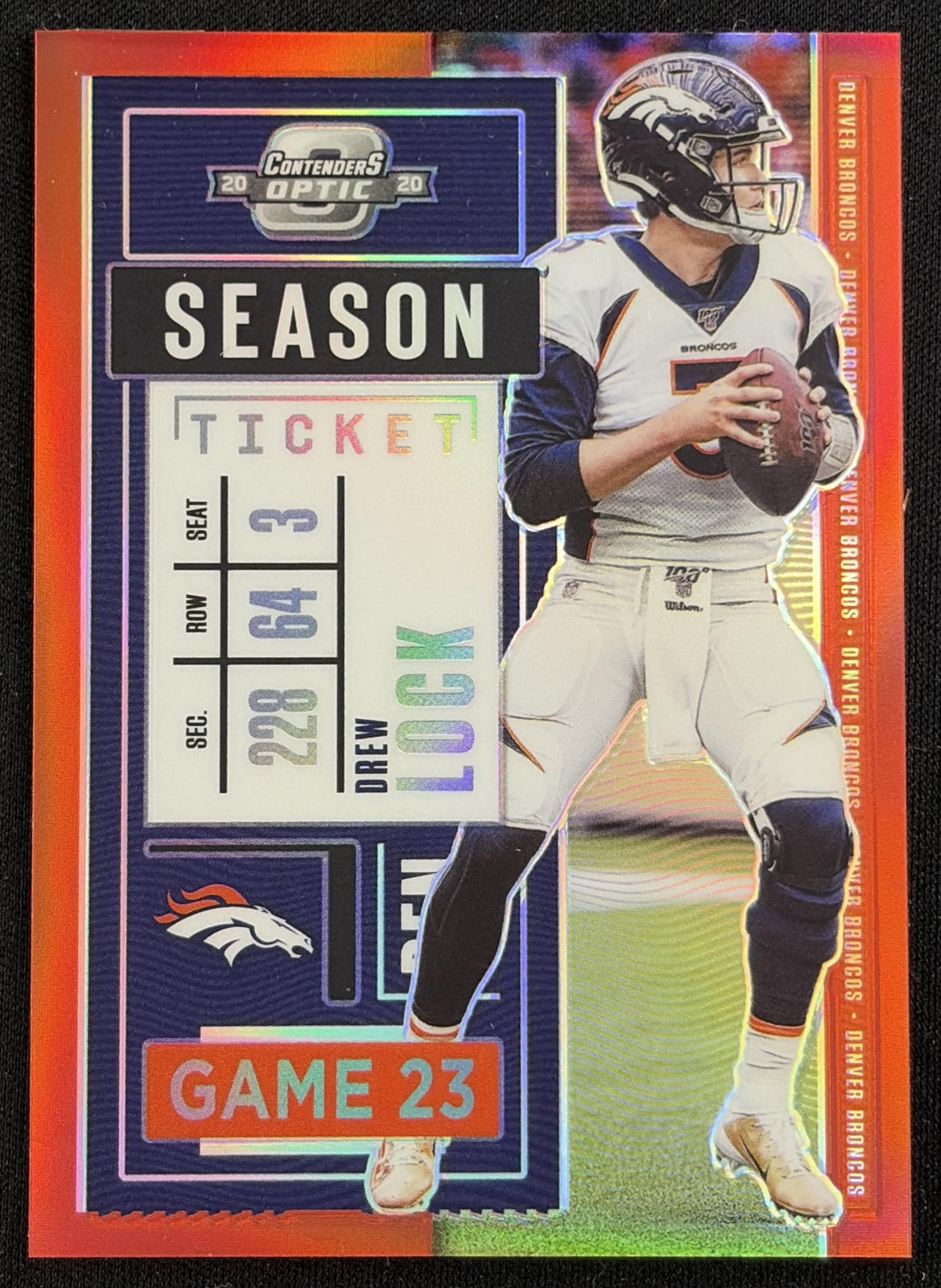 Drew Lock 2020 Panini Contenders Optic Red /125 Broncos - front