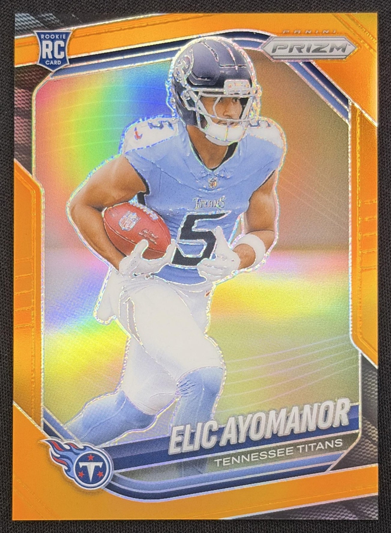 Elic Ayomanor 2025 Panini Prizm Orange /249 Titans