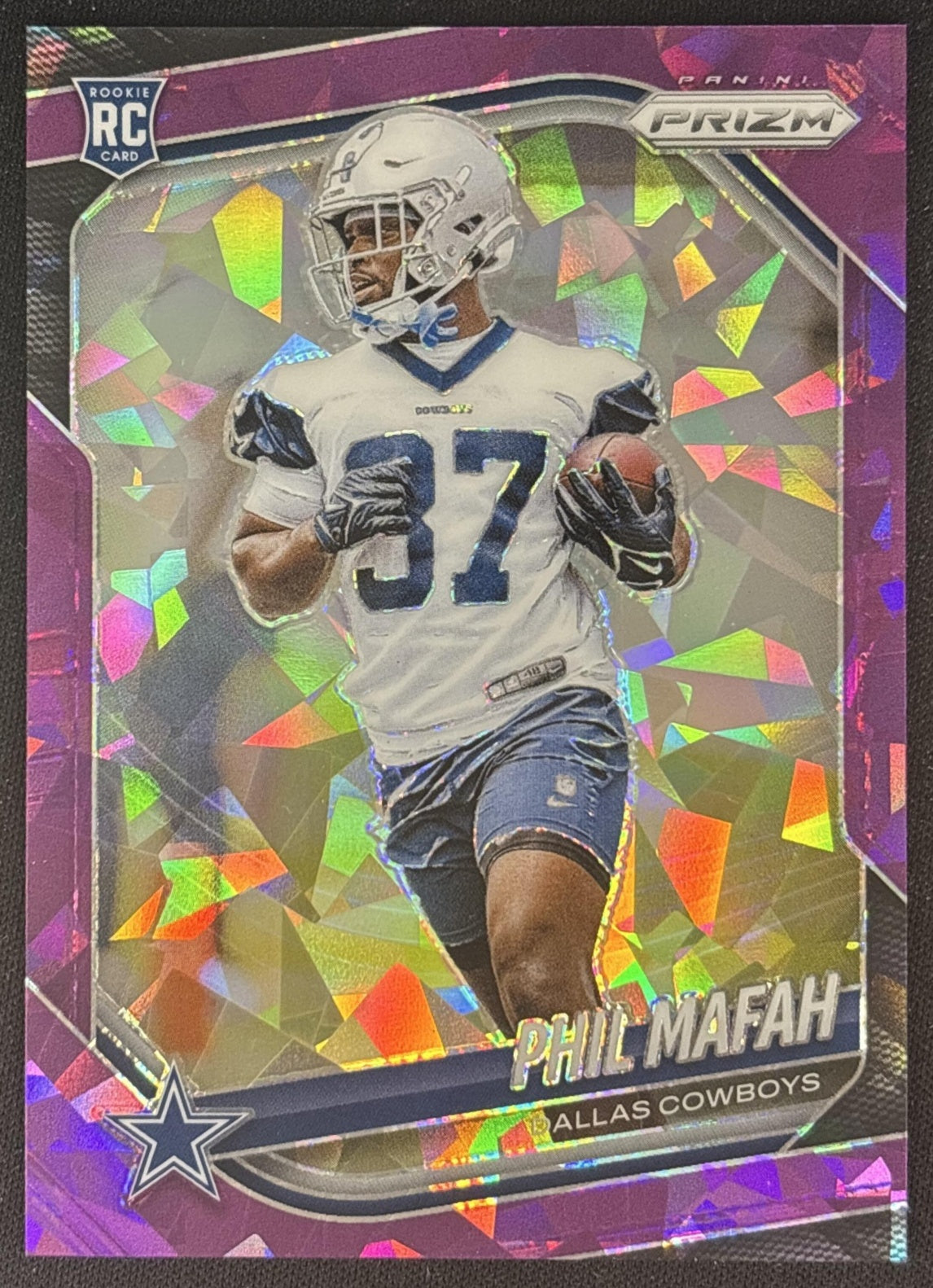 Phil Mafah 2025 Panini Prizm Purple Ice /225 Cowboys front