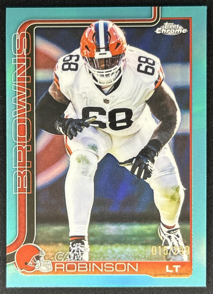 Cam Robinson 2025 Topps Chrome Teal Refractor /299 Browns front