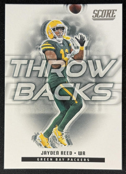 Jayden Reed 2025 Panini Score Throwbacks Packers Sports Trading Cards