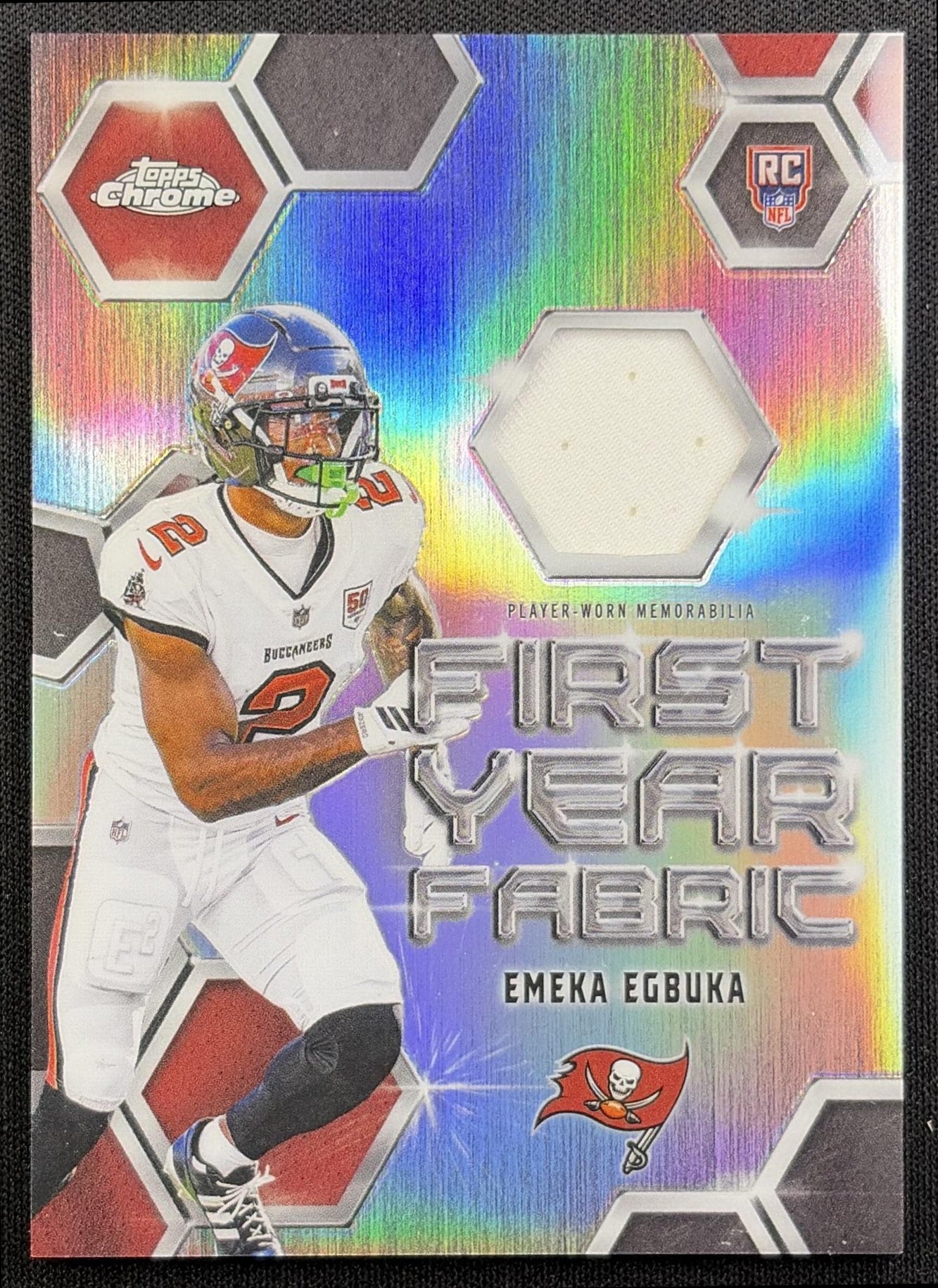 Emeka Egbuka 2025 Topps Chrome First Year Fabric Buccaneers