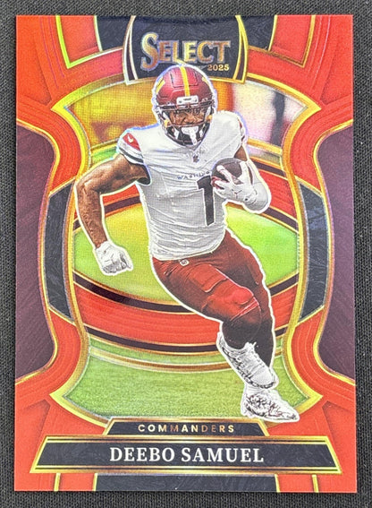 Deebo Samuel 2025 Panini Select Concourse Red Prizm /99 Commanders