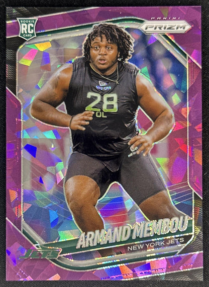 Armand Membou 2025 Panini Prizm Purple Ice /225 Jets Sports Trading Cards