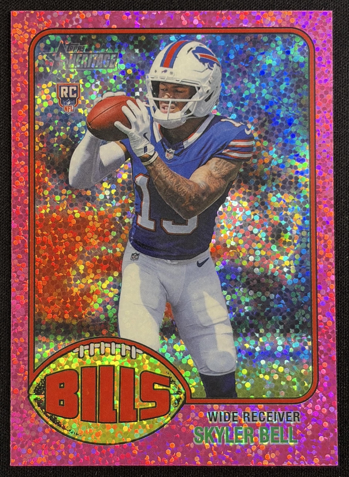 Skyler Bell 2026 Topps Heritage Chrome Pink Sparkle Bills