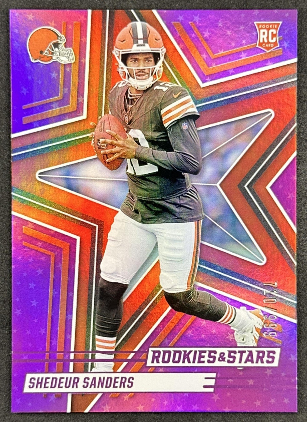 Shedeur Sanders 2025 Panini Rookies & Stars Purple /999 Browns Sports Trading Cards