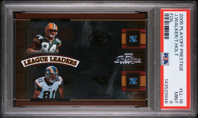 Torry Holt Javon Walker /100 2005 Playoff Prestige PSA 9 Rams Packers Sports Trading Cards