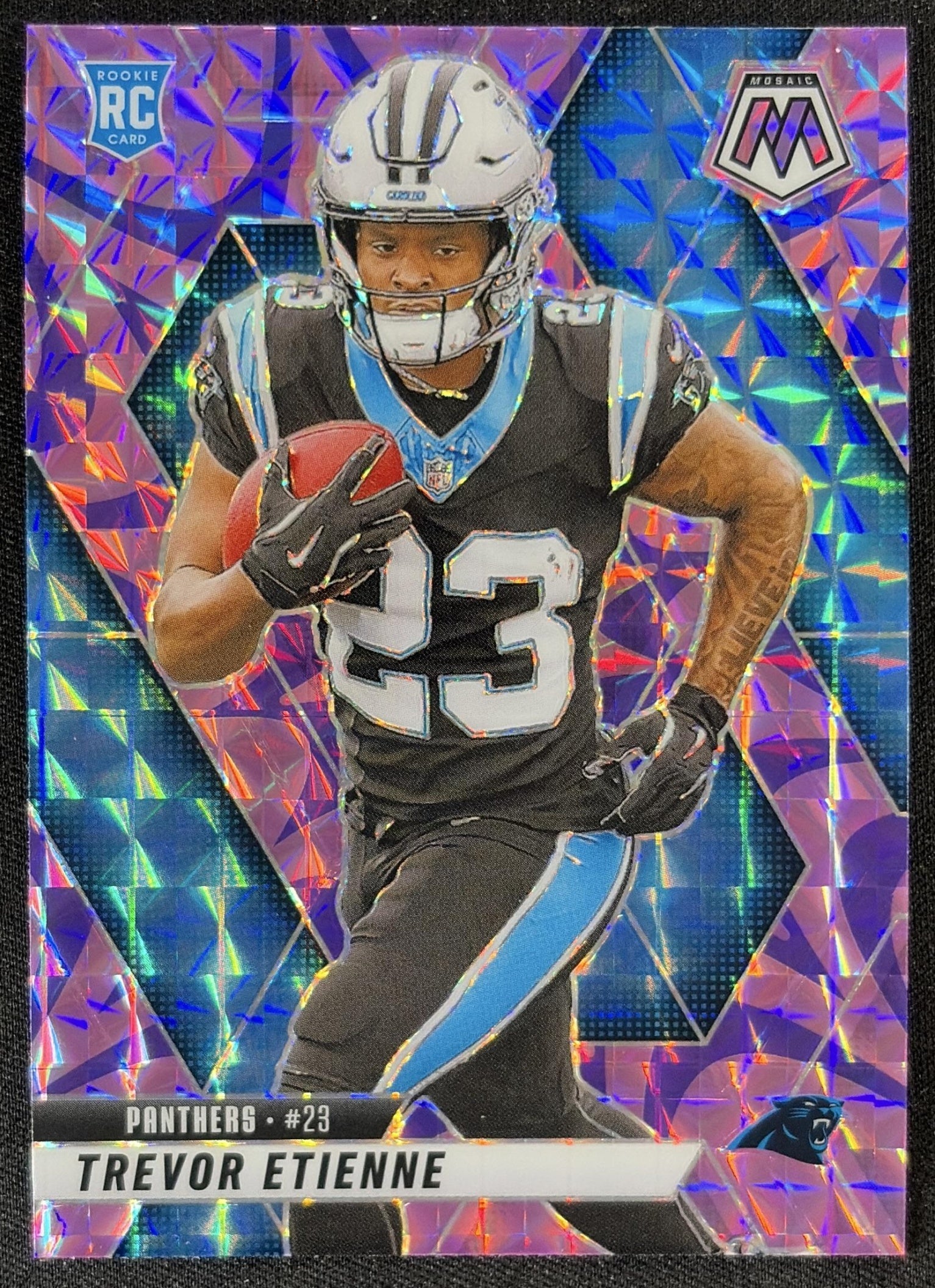 Trevor Etienne 2025 Panini Mosaic Rookies Reactive Purple Prizm Panthers