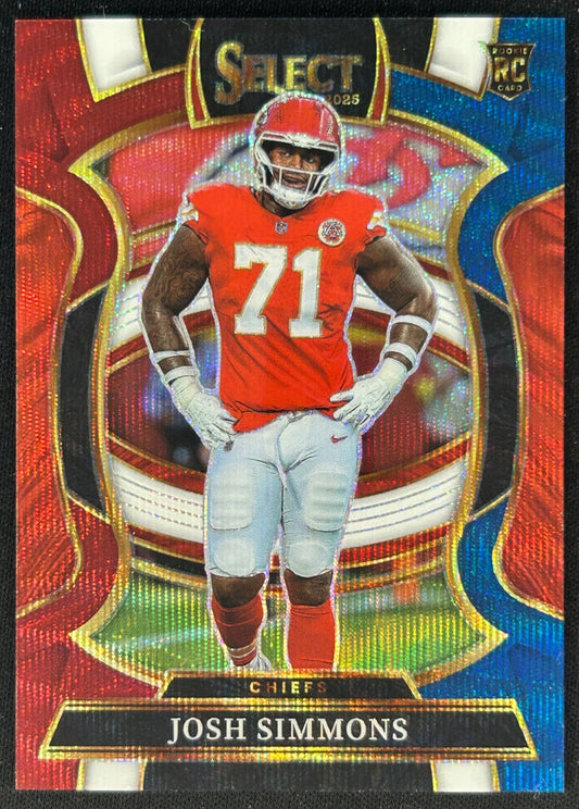 Josh Simmons 2025 Select Concourse Tri-Color Prizm /399 Chiefs front