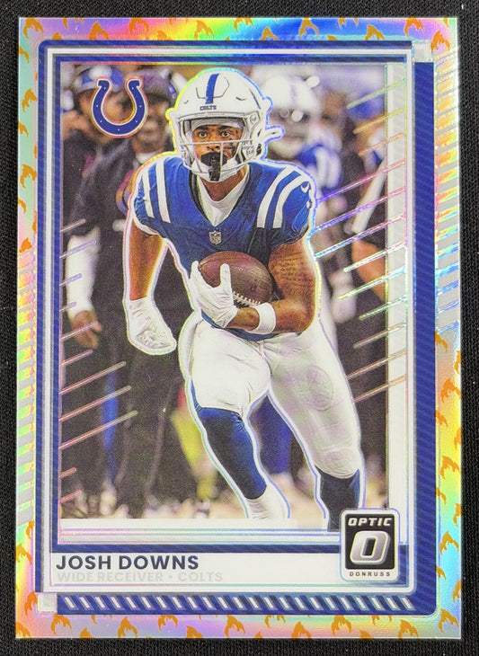 Josh Downs 2025 Panini Donruss Optic Fire Prizm Colts