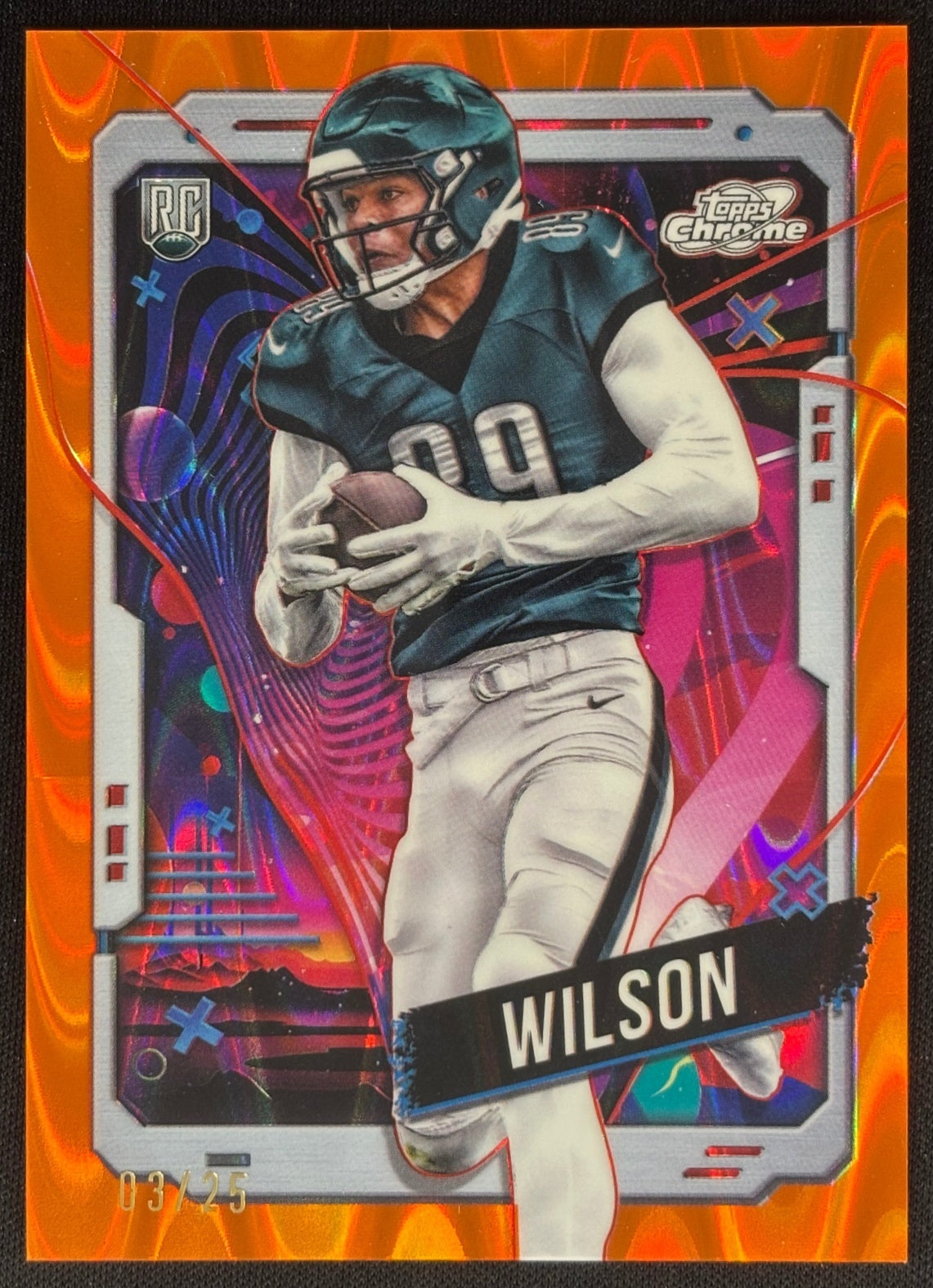 Johnny Wilson 2024 Topps Cosmic Chrome Orange Galactic Refractor /25 Eagles Sports Trading Cards