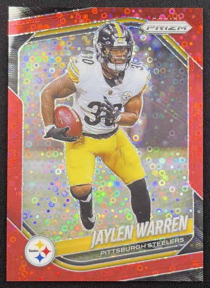 Jaylen Warren 2025 Panini Prizm No Huddle Red /99 Steelers Pittsburgh Steelers