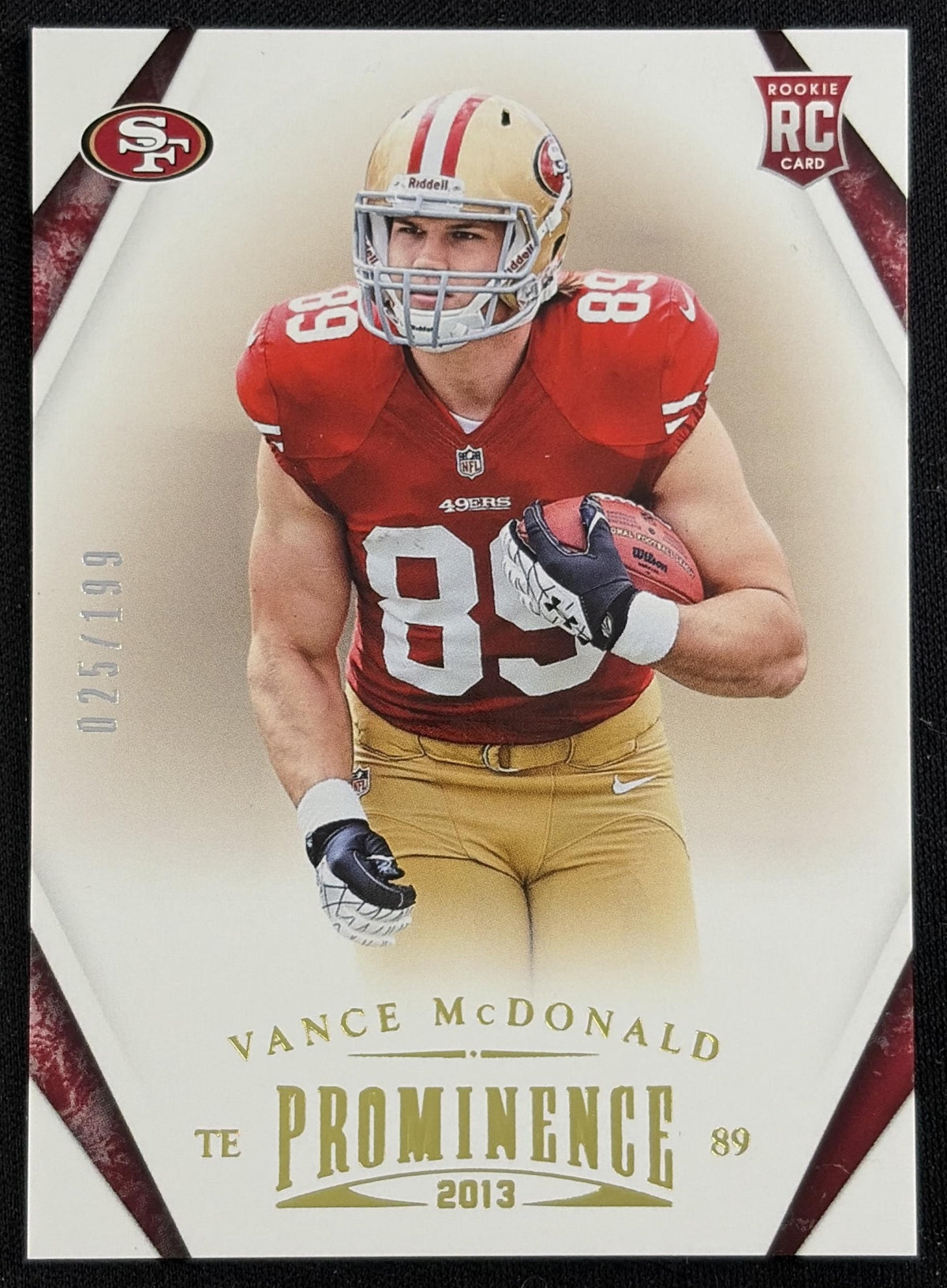 Vance McDonald 2013 Panini Prominence Gold /199 49ers - Front