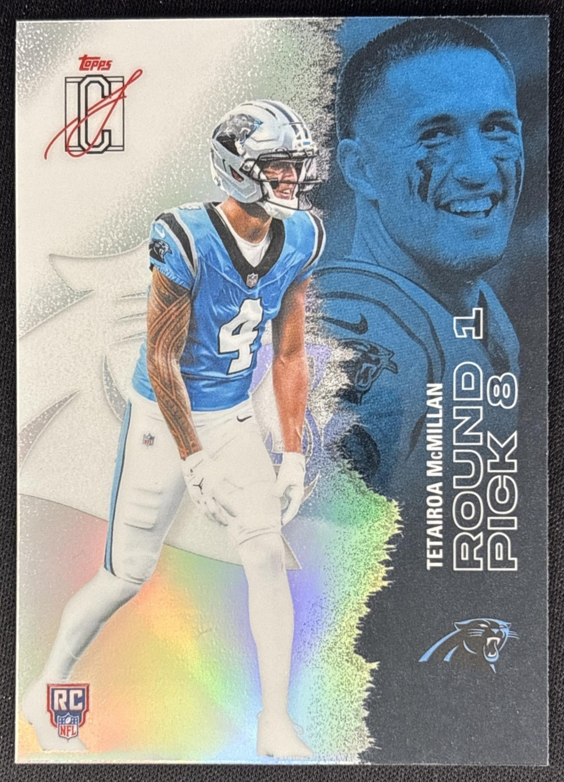 Tetairoa McMillan 2025 Signature Class Chrome Rookie White Refractor Panthers Sports Trading Cards