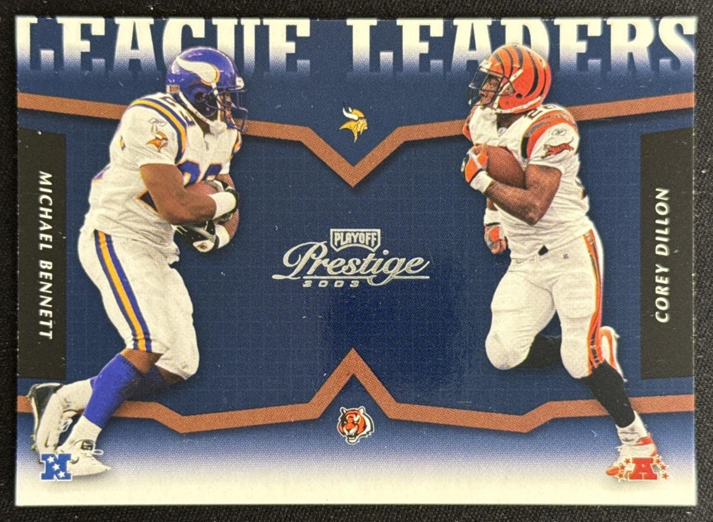 Corey Dillon Michael Bennett 2003 Prestige League Leader Tandems /2002 Bengals Vikings Sports Trading Card