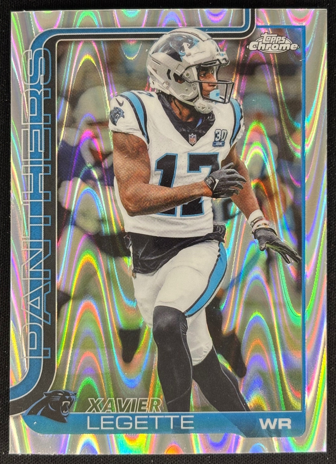 Xavier Legette 2025 Chrome RayWave Refractor Panthers Sports Trading Cards