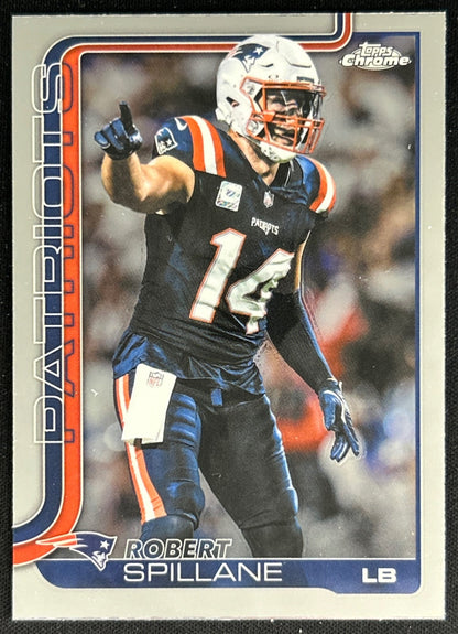 Robert Spillane 2025 Topps Chrome Patriots Default Title Sports Trading Cards