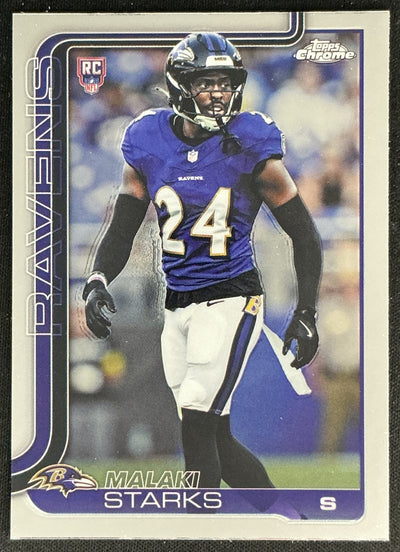 Malaki Starks 2025 Topps Chrome Rookie Ravens Sports Trading Cards