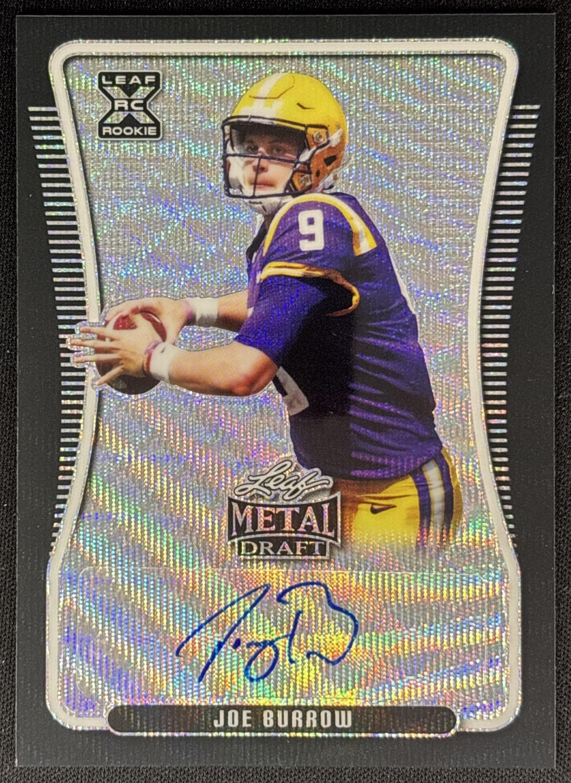 Joe Burrow 2020 Leaf Metal Draft Wave Black /7 Tigers Bengals Default Title Sports Trading Cards