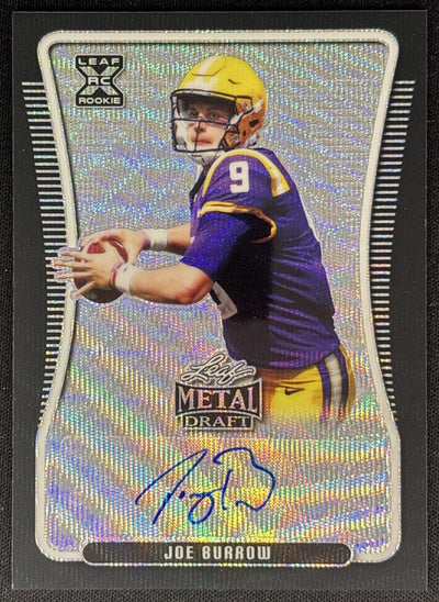 Joe Burrow 2020 Leaf Metal Draft Wave Black /7 Tigers Bengals Default Title Sports Trading Cards