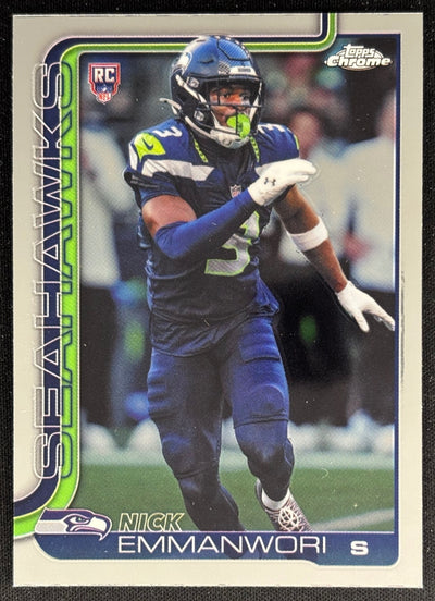 Nick Emmanwori 2025 Topps Chrome Rookie Seahawks Sports Trading Cards