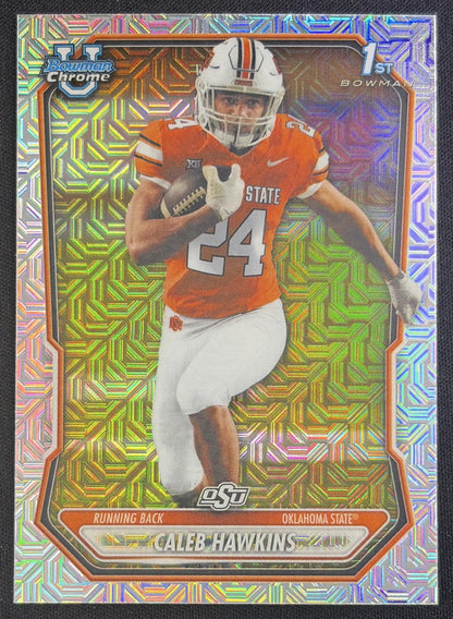 Caleb Hawkins 2026 Bowman Chrome Prospects Mojo Refractor Cowboys Sports Trading Card