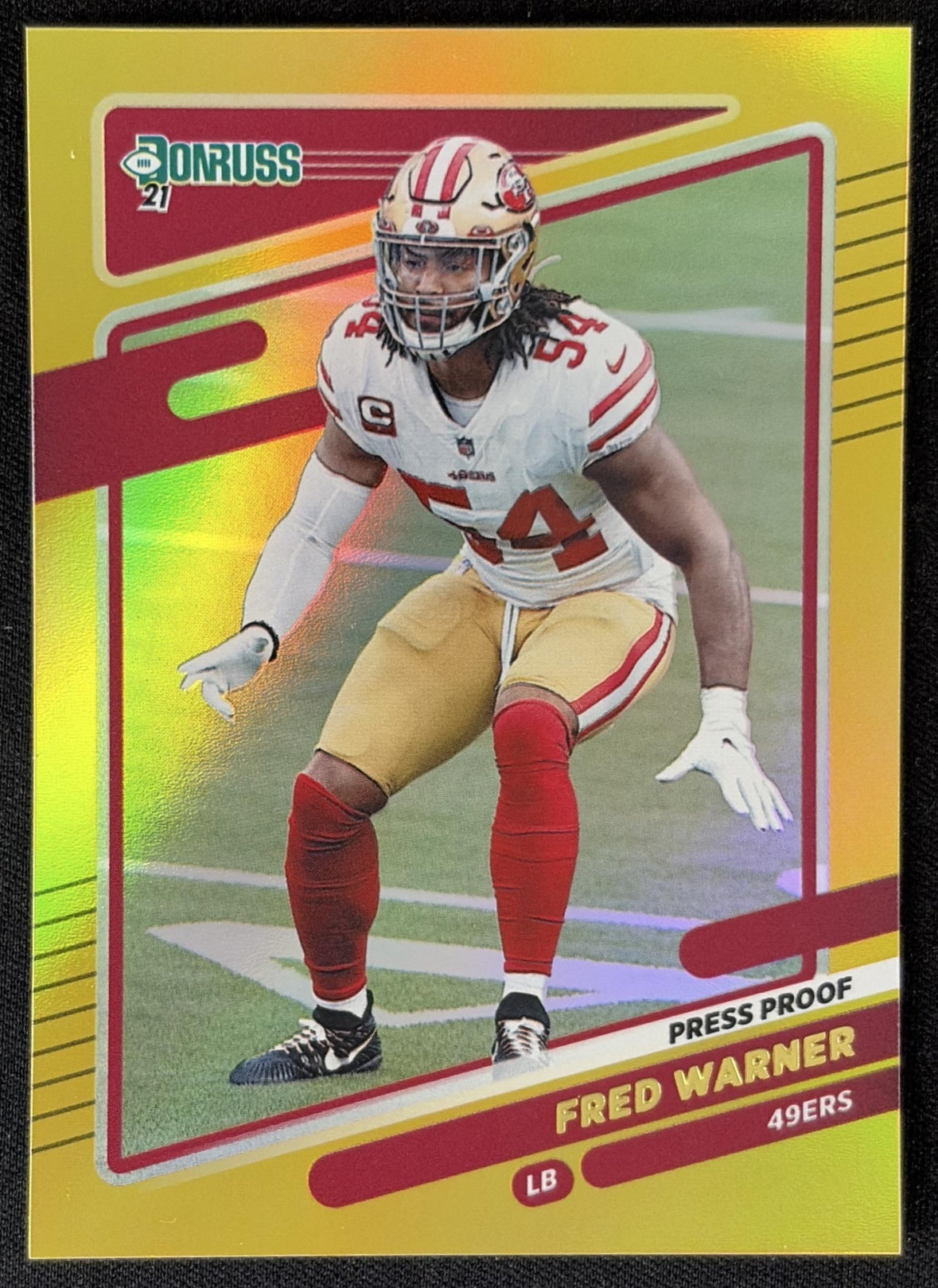 Fred Warner 2021 Panini Donruss Press Proof Premium 49ers - San Francisco 49ers