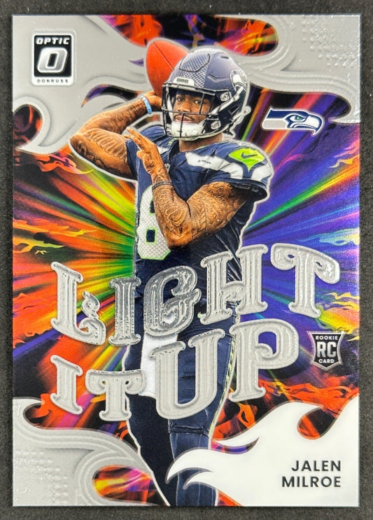 Jalen Milroe 2025 Donruss Optic Light It Up Seahawks