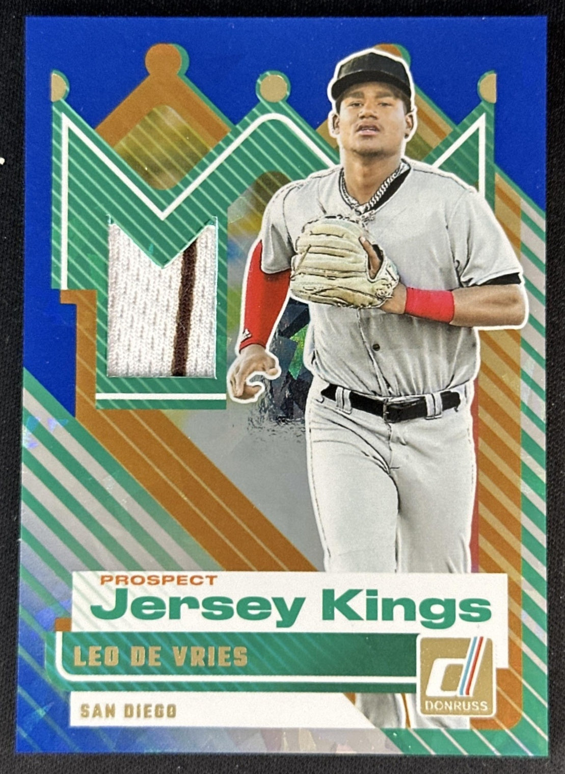 Leo De Vries 2025 Panini Donruss Prospect Jersey Kings Blue Ice Padres