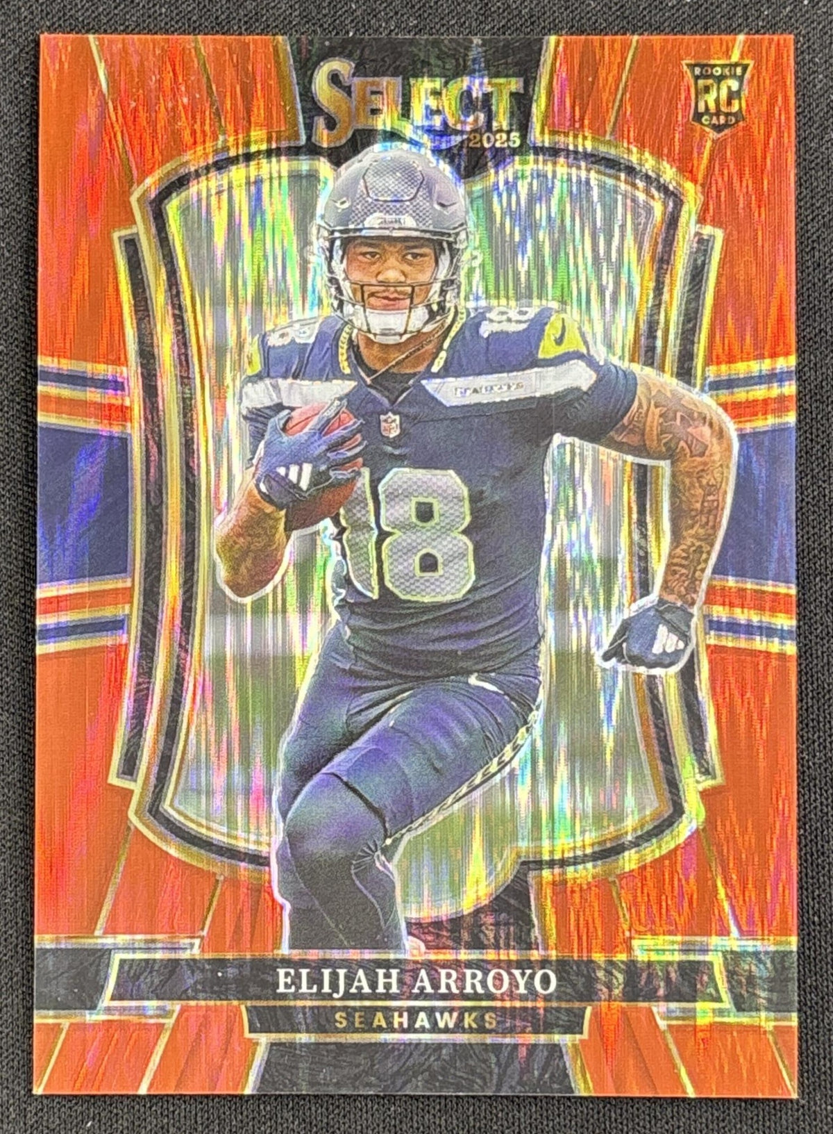 Elijah Arroyo 2025 Panini Select Premier Level Red Prizm Shock /249 Seahawks