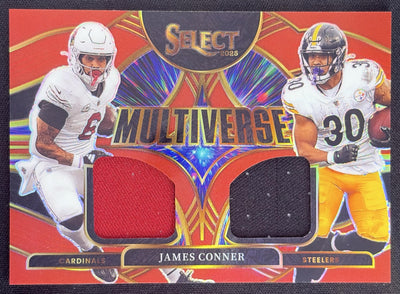 James Conner 2025 Panini Select Multiverse Jerseys Red Prizm Cardinals Steelers