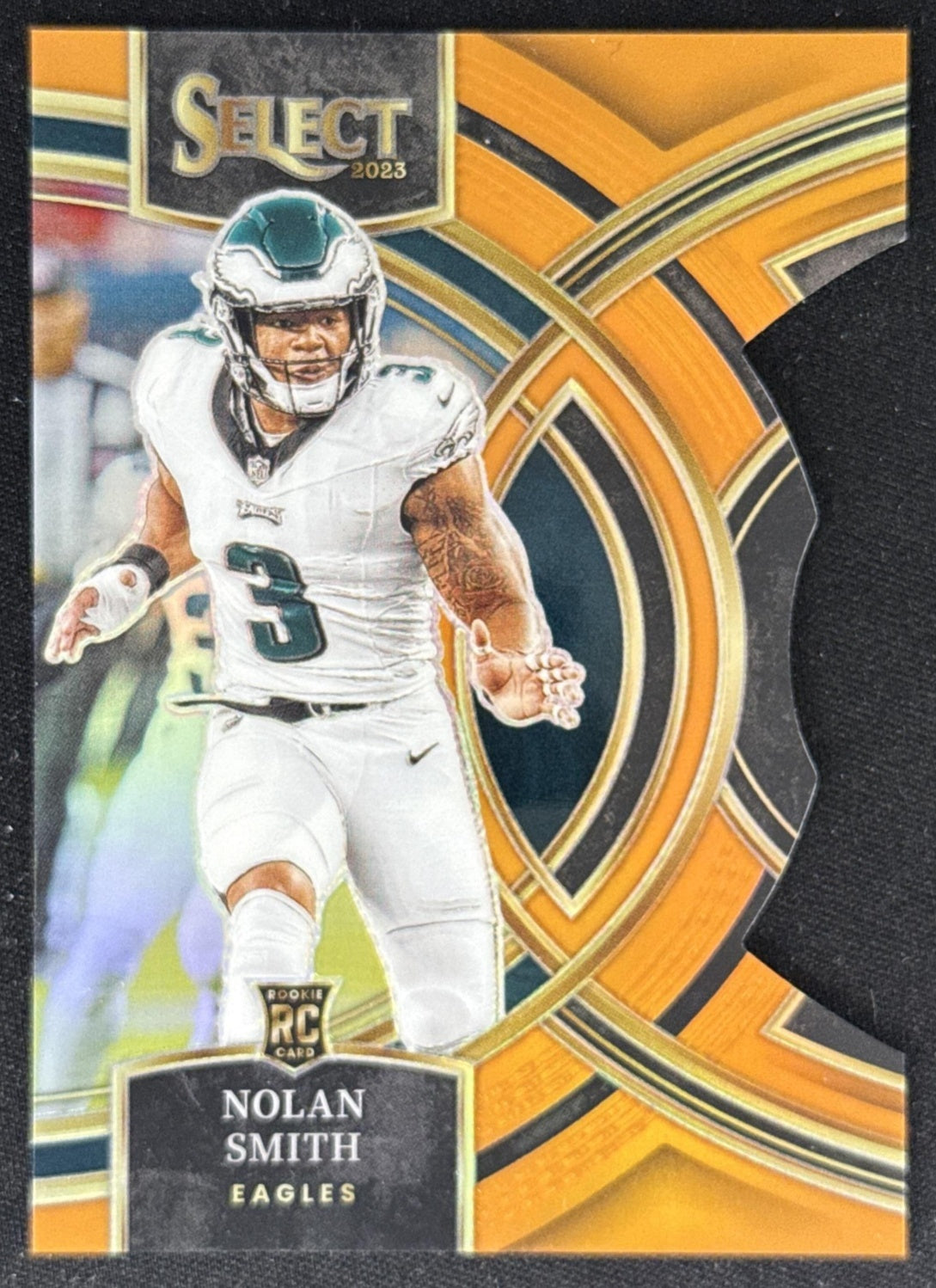 Nolan Smith 2023 Panini Select Orange Prizms Die Cut /399 Eagles Sports Trading Card