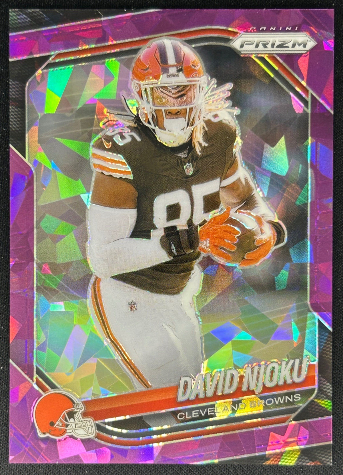 David Njoku 2025 Panini Prizm Purple Ice /225 Browns Sports Trading Cards