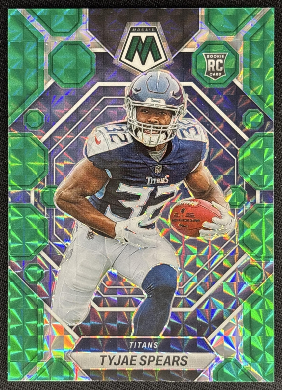 Tyjae Spears 2023 Panini Mosaic Green Mosaic Titans Sports Trading Cards
