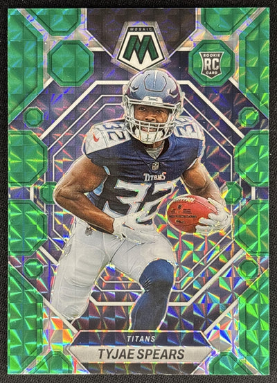 Tyjae Spears 2023 Panini Mosaic Green Mosaic Titans Sports Trading Cards