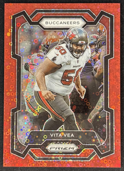 Vita Vea 2023 Panini Prizm No Huddle Red /70 Buccaneers front