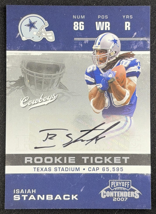 Isaiah Stanback 2007 Playoff Contenders Rookie Ticket Auto Cowboys