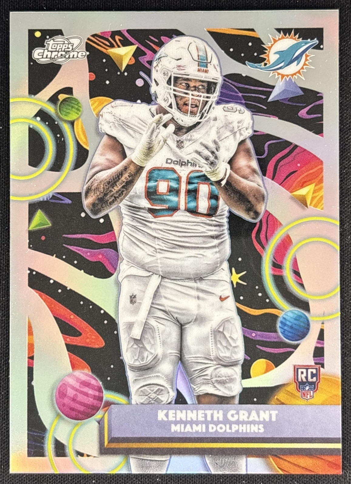 Kenneth Grant 2025 Topps Cosmic Chrome Refractor Dolphins front